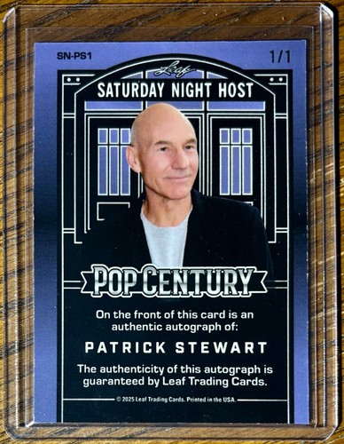 2025 LEAF POP CENTURY PATRICK STEWART AUTOGRAPH PINK SCOPE #ED 1/1 ONE OF ONE - Picture 2 of 2