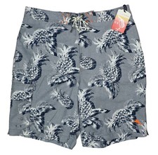 Tommy Bahama Baja Pineapple of My Eye Board Shorts Men's Bathing Suit M NWT Grey