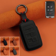 Genuine Leather Car Key Case Cover For Jaguar E-Pace For Land Rover Range Rover