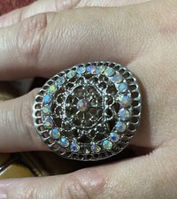 Multi Rhinestone Colorful Stretchable Band Ring