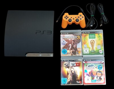 Sony PlayStation 3 Konsole Slim +120 GB Festplatt+ 3 Spiele + Controller + mehr.