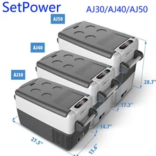 Setpower 32QT/42QT/53QT Portable Freezer Fridge 12V Cooler, Car Camping Truck RV