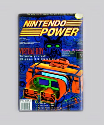VIRTUAL BOY / NINTENDO POWER - 2''x3'' FRIDGE MAGNET (magazine nes retro game)