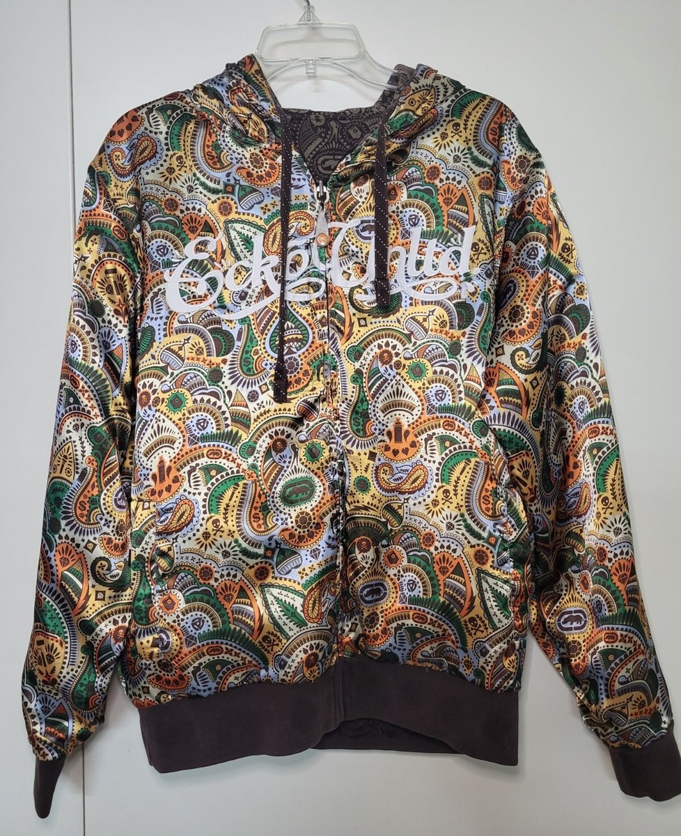 echo unltd ハーフジップ　アウター　vintage Vintage ECKO UNLTD Total Pattern Reversible Zip Hoodie Echo