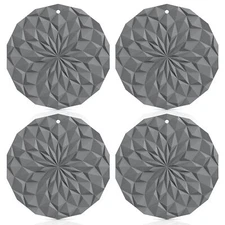 Silicone Trivet Mats - 4 Pack Pot Holders - 7.4'' Thickened Hot Pads for Hot ...