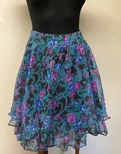 Vintage Floral Flirty Mini Skirt by Wrapper USA Made in the USA Size Medium