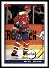 1991-92 Topps #327 Michal Pivonka Washington Capitals Hockey Card
