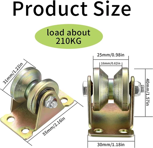 4 Stk Umlenkrollen Für Seile V-Nut Rollenrad Umlenkrolle Hebekran Seilrolle DE - Bild 4 von 11