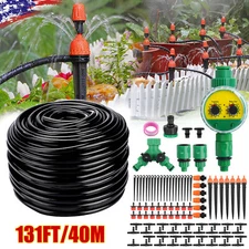 226ft Drip Irrigation System Garden Plant Self Watering Hose Micro Sprinkler Kit