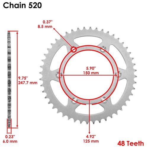 Drive Chain & Sprockets Kit for KTM 200 Exc Enduro 1999-2005 - Picture 4 of 8