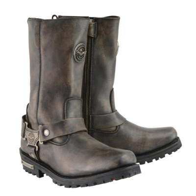 Milwaukee Leather 9361 Women's Distress Brown Classic Motorcycle Harness Boots
