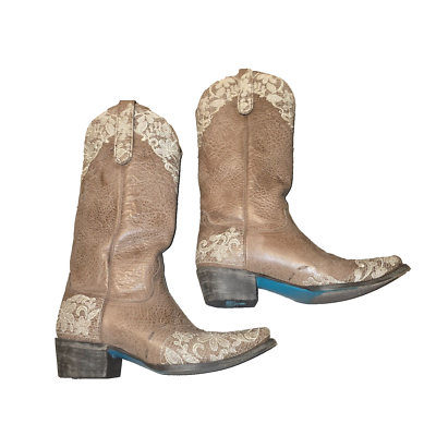 Lane Jeni Womens Brown Lace Snip Toe Lane Western Boots Size