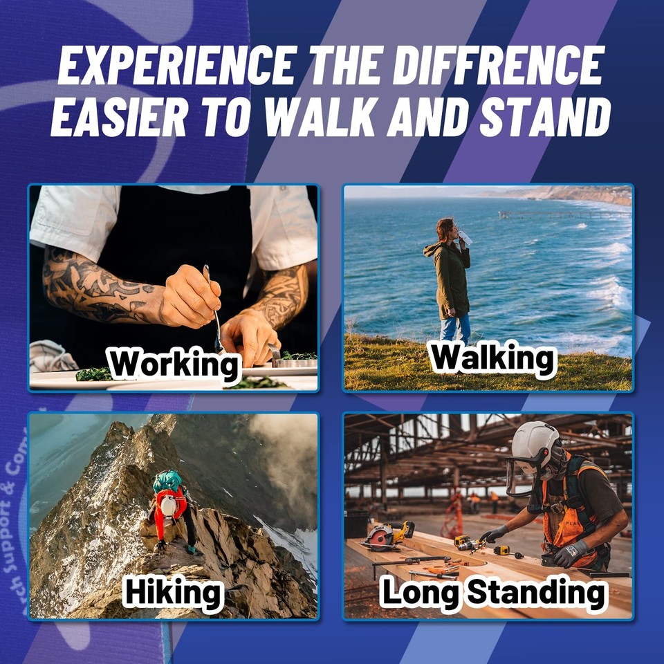 220Lbs Plantar Fasciitis Arch Support Insoles Gel Orthotic Shoe Inserts