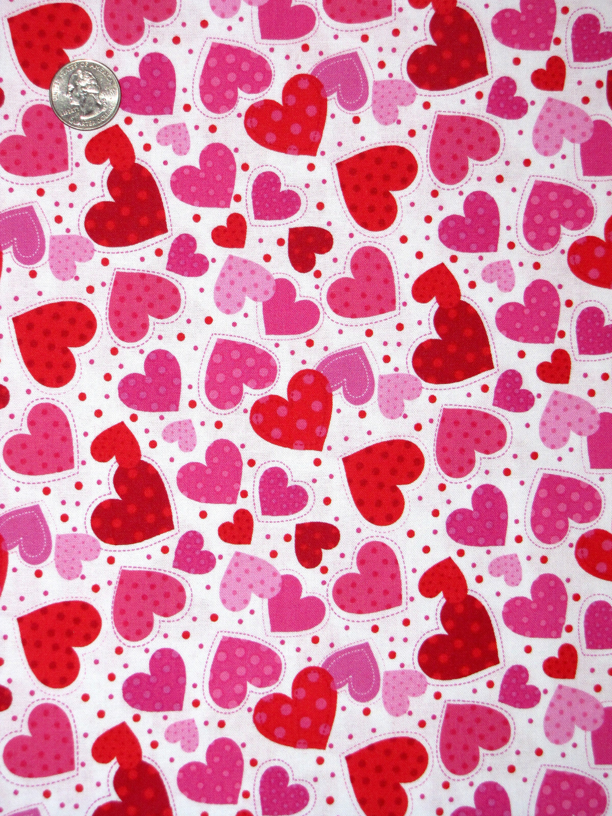 Valentines Day Pink Red Hearts Cotton Fabric Timeless Treasures C2130 By Yard