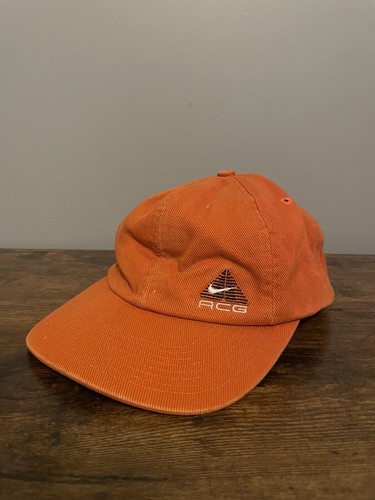 HARD TO FIND Vintage NIKE ACG Orange Strapback Cap Hat ALL CONDITIONS GEAR (H1)