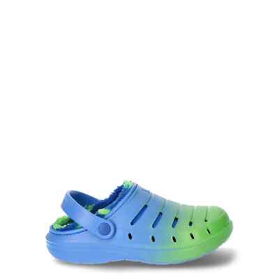 new Rugged Shark Toddler Boy Size 3 Green/Blue Fur Lined EVA Clog