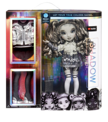 Shadow High Series 1 Nicole Steel- Grayscale Fashion Doll. 2 Designer Outfits