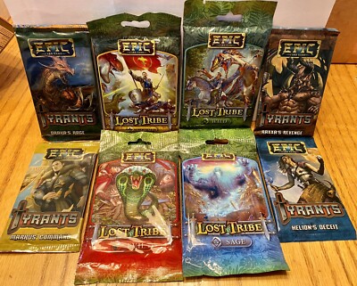 Epic Card Game: TYRANTS & LOST TRIBE Lot of 8 (White Wizard Games) NOV Sealed