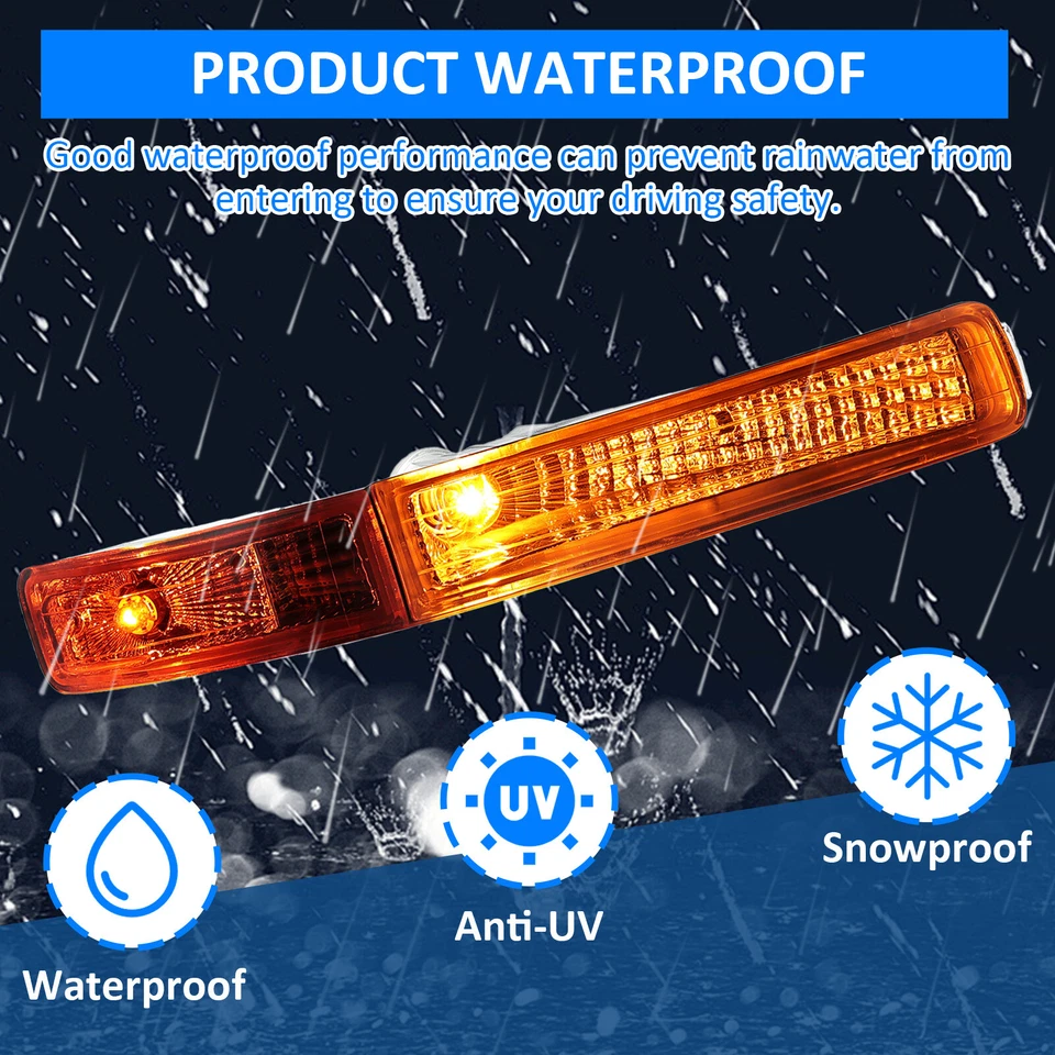 Clear Front Bumper Turn Signal Lights w/Bulbs For Lexus LS400 1995-1997 - Image 4 of 4