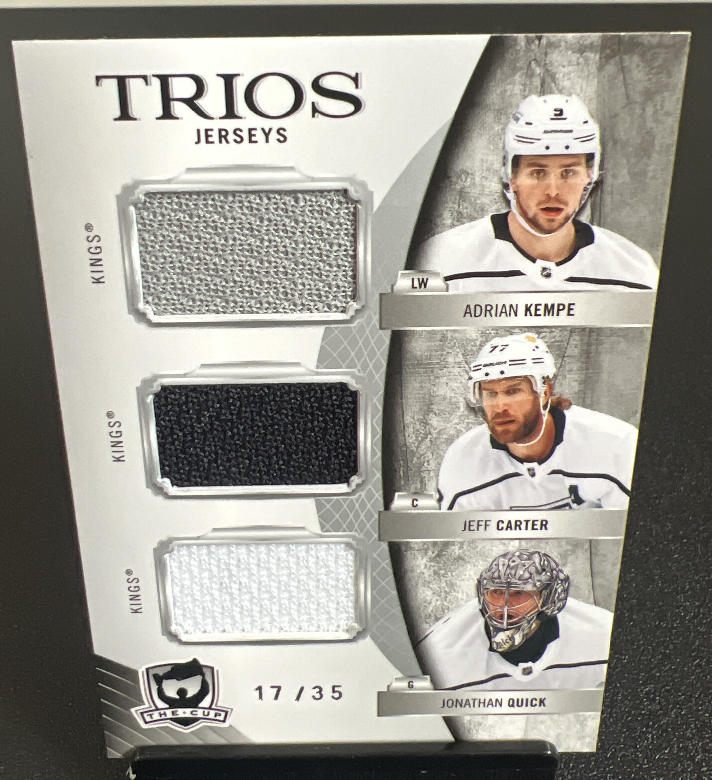 2020-21 UD The Cup Trios Jerseys Los Angeles Kings Kempe/Carter/Quick  🔥#17/35