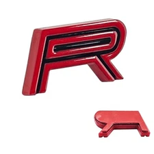 RED Pair of R Fender Emblems for GT350R for L & R fender with Adhesive Backing
