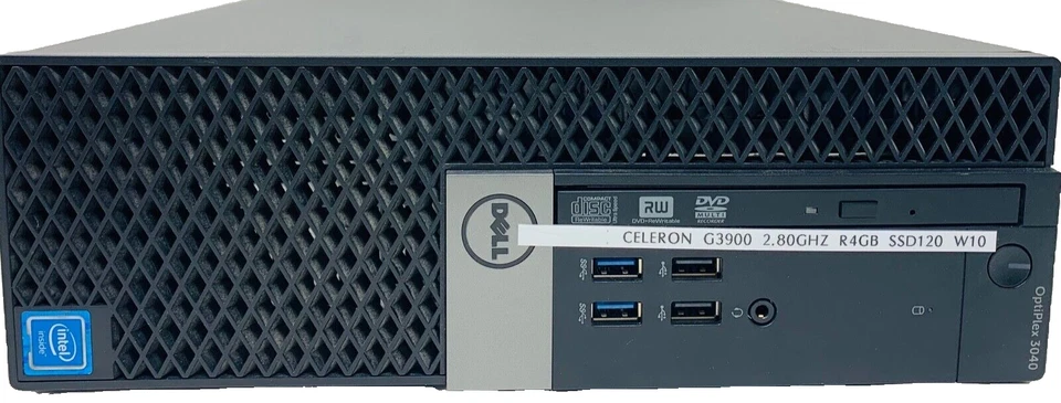 DELL 3040 SFF PC Refurbished CPU Celeron G3900 2,80 GHZ RAM 4GB SSD 120GB - Image 2 of 4