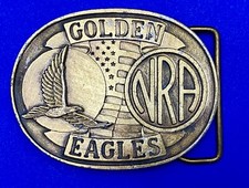 Golden Eagles NRA The Second Amendment gun laws Collectors Vintage belt buckle