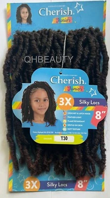 CHERISH SYNTHETIC JUNIOR KIDS CROCHET BRAID HAIR EXTENSION - SILKY LOCS 8 INCH
