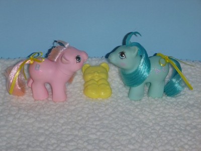 Vintage My Little Pony ~ Newborn Twins BABY DOODLES & NOODLES ~ 1986 1987 Hasbro