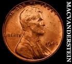 1945 Lincoln Wheat Cent - Red Choice Gem Brilliant Unc  No Reserve  #K1867