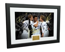 Signed Tottenham Hotspur Kane Alli Erik Photo Photograph Autograph Picture Frame