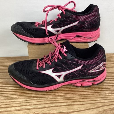Mizuno Wave Rider 20 Womens Pink Black Running Shoe Size 10