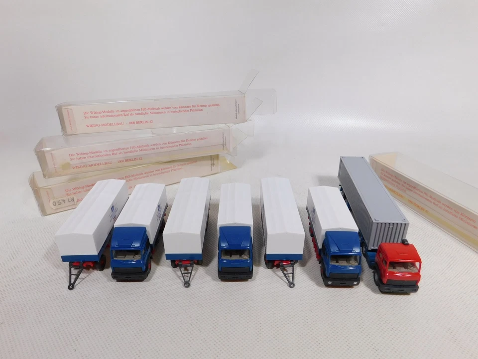 4X Wiking H0 1:87 LKW Iveco 24 523 Alianca 27 474 125 Anni Box #DP554-0,5 - Immagine 4 di 4