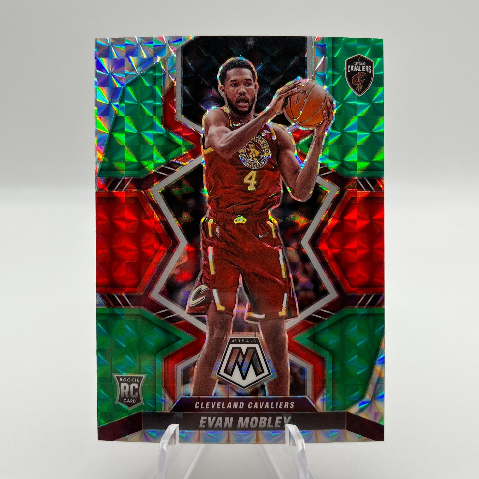 2021 Panini Mosaic Rookies Choice Red Green Prizm Evan Mobley #201 Rookie *SEE