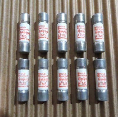 10 Fuses Gould Shawmut Amptrap  ATM5 Fuse