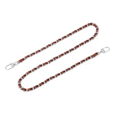 32" Purse Chain Strap with Buckles for Shoulder Dark Brown  Silver 