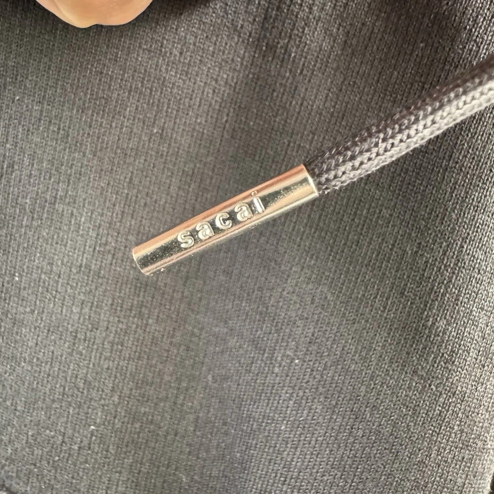 Sacai Felpa con Cappuccio Giacca Donna Taglia 4 Crop Nera Felpa Cotone Zip Made in Japan