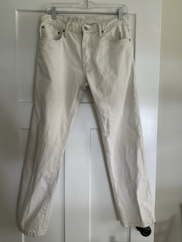 Gap 1969 Women's Straight Jeans Ivory 100% Cotton Denim 5-Pocket