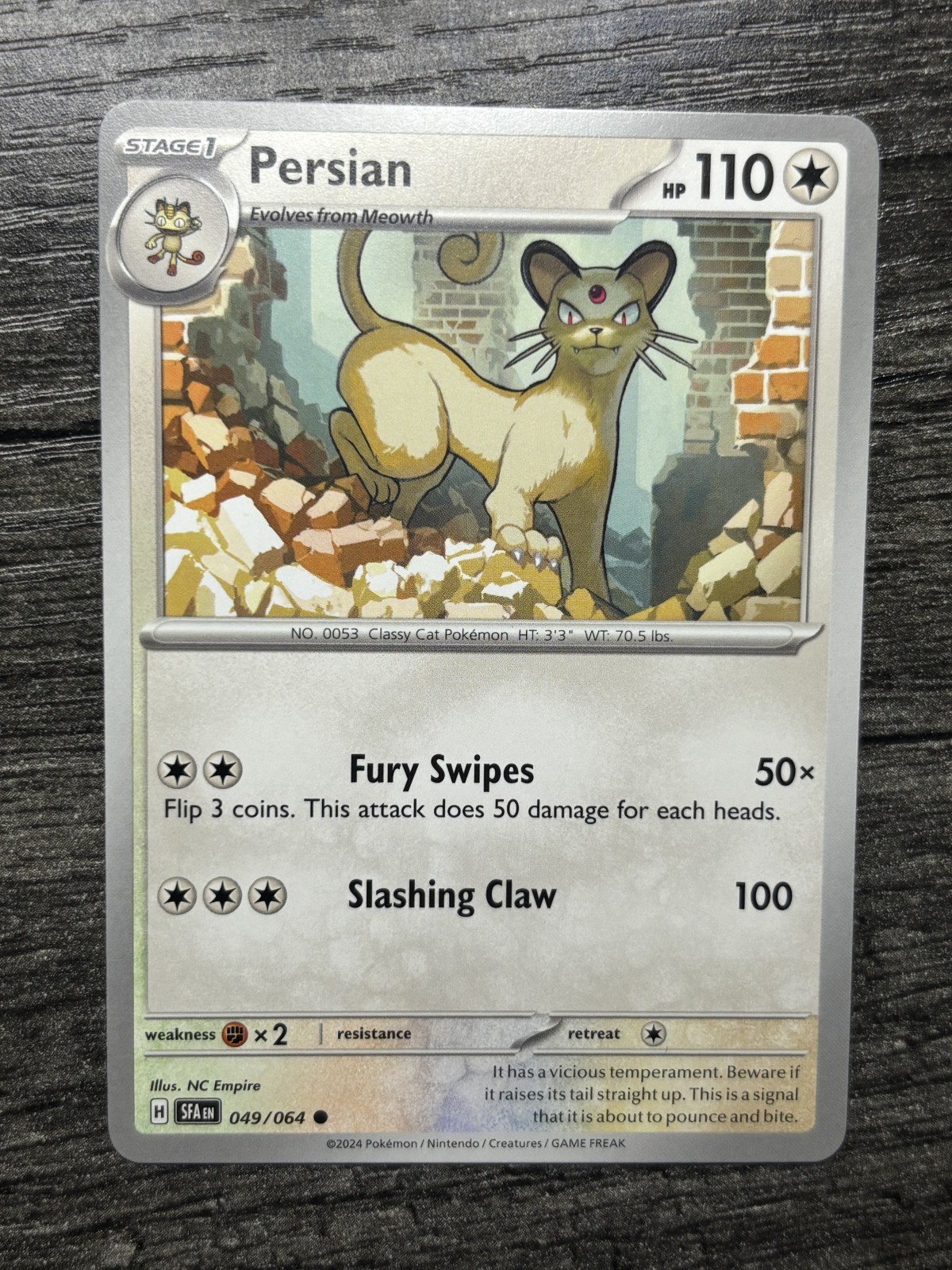 Persian 49/64 SV: Shrouded Fable Common Pokemon TCG NM