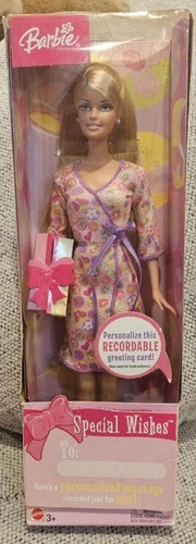 Barbie 2003 Special Wishes  W/ Recordable Greeting Card 6 Seconds Mattel B5816