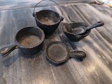 Vintage Cast Iron Miniature Dollhouse Cookware 5 Pcs