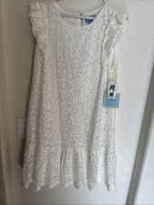 NWT CeCe Dress Women’s 8 White Lace Ruffle Sleeve Shift Party MSRP $99