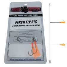 (3) Fishing Addiction Gear Perch Fly Rigs 2 Hook Size 4 Dropper Rig Get Addicted
