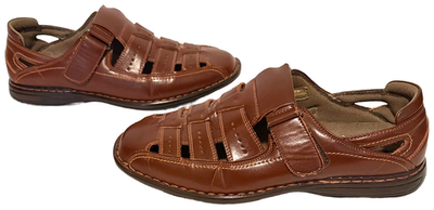 Stacy Adams Brown Faux Leather Closed Toe Fisherman Sandals  display picture 1