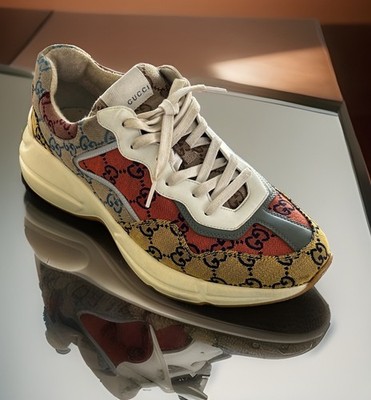 Size 8.5- Gucci Rhyton GG Supreme Multi Color Canvas Sneakers