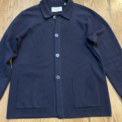 #ad Williams amp; Kent Cardigan Sweater 100% Merino Wool Men#x27;s Size L $39.99