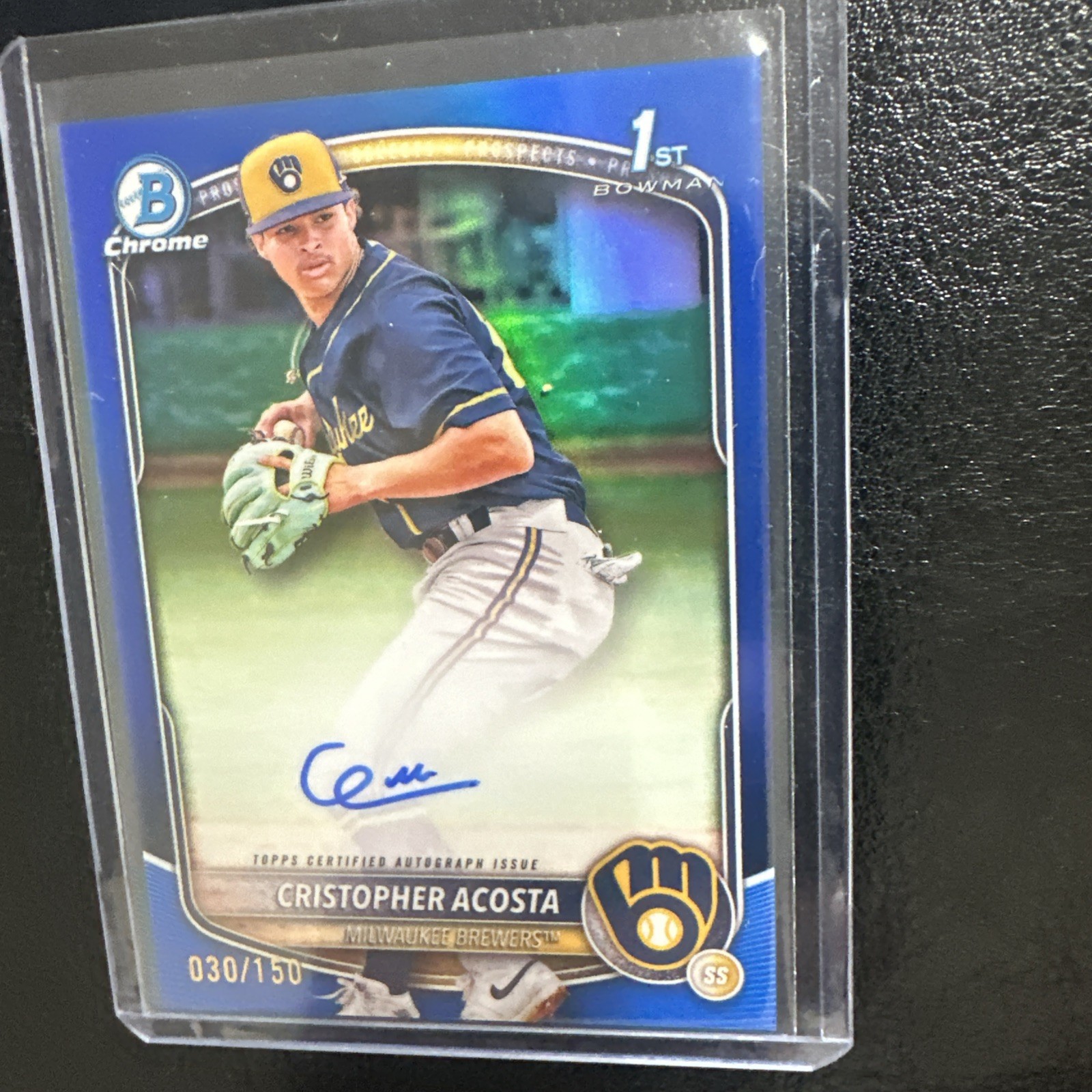 2025 Bowman Chrome Cristopher Acosta 1st Blue Refractor Auto /150