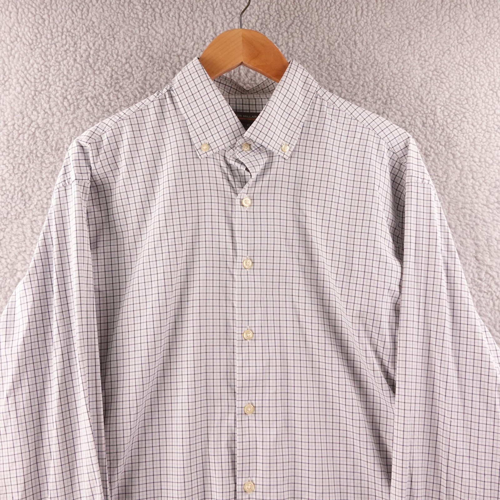Peter Millar Summer Comfort Plaid Button Down Shirt Men's XL Long Sleeve