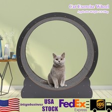 Modern Cat Wheel Round Cat Exercise Wheel for Indoor Cats With Floor Mount Black