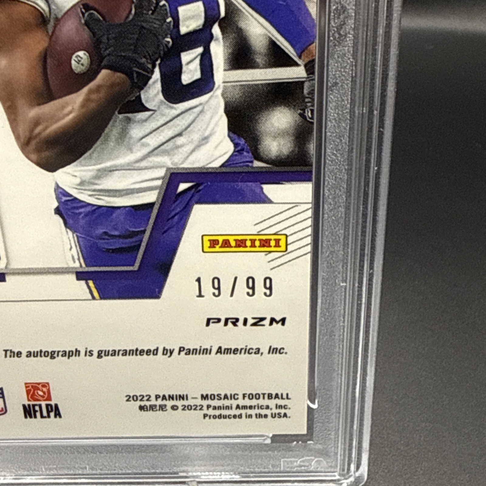 2022 Mosaic Autographs Justin Jefferson Minnesota Vikings /99 PSA 9 Auto 10 view 3